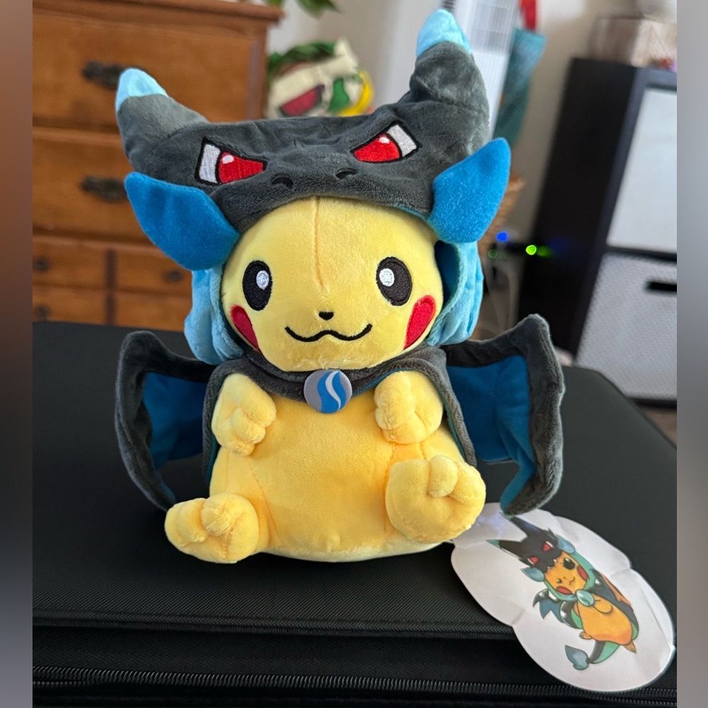 Pikachu Pokemon Plush Toy Poncho Pikachu Dark Charizard